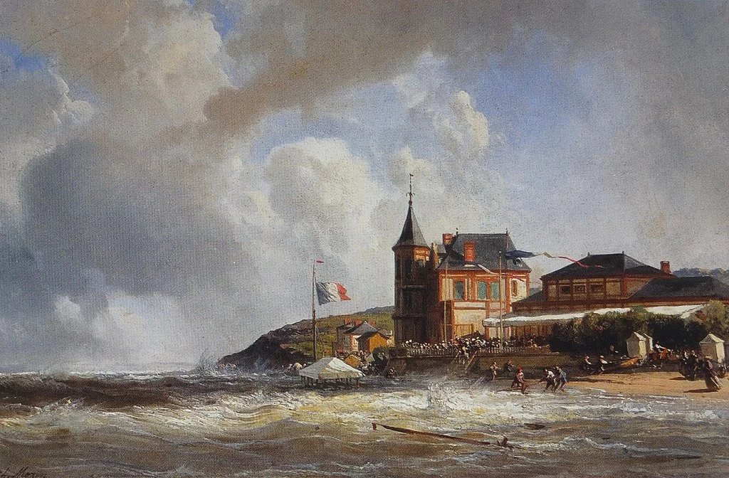 Spiaggia di Trouville con l'alta marea - Musee Villa Montebello